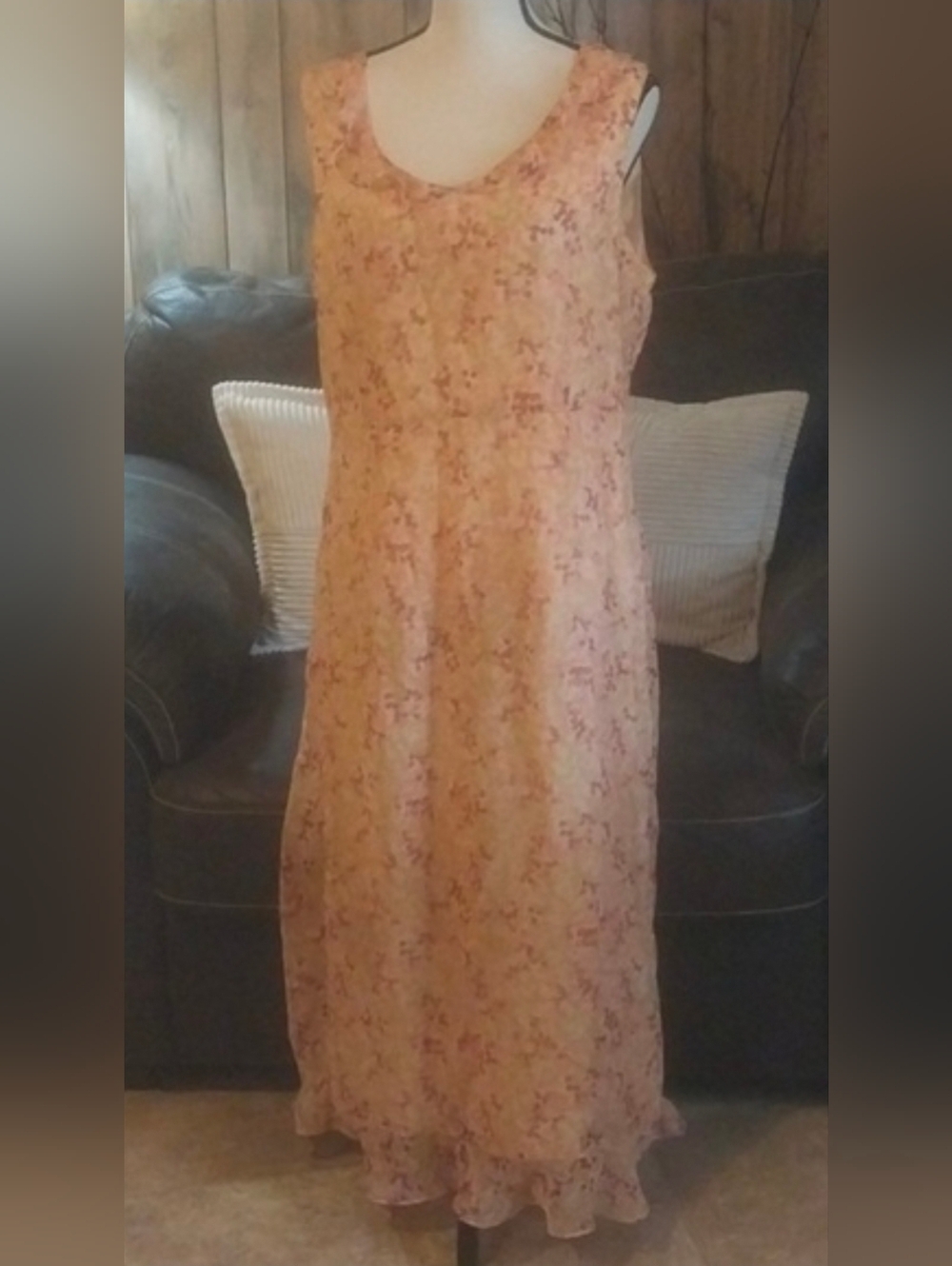 Donna Ricco Yellow Floral Lined Pastel Maxi Dress Kentucky Derby